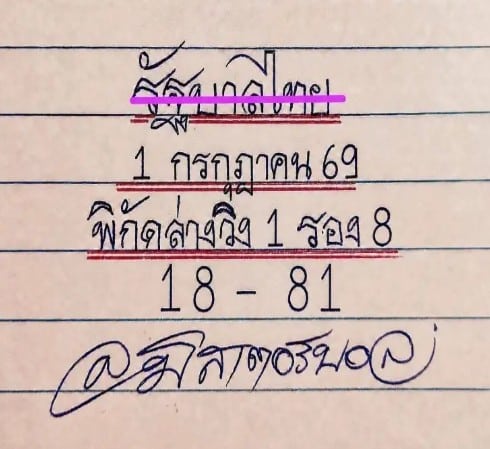 หวยมิสเตอร์บอล 1/7/69