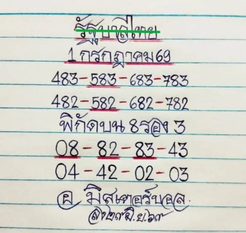 หวยมิสเตอร์บอล 1/7/69
