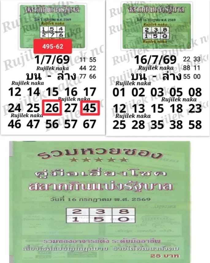 หวยปกเขียว 16/7/69
