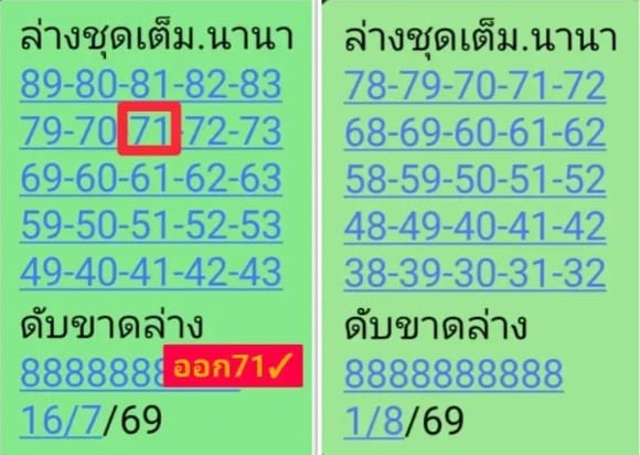เลขนานา 1/8/69
