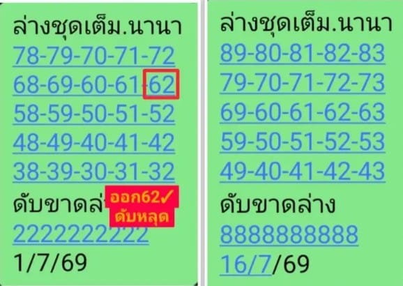 เลขนานา 16/7/69