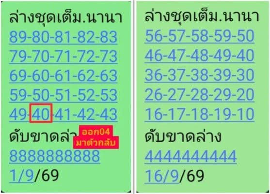 เลขนานา 16/9/69